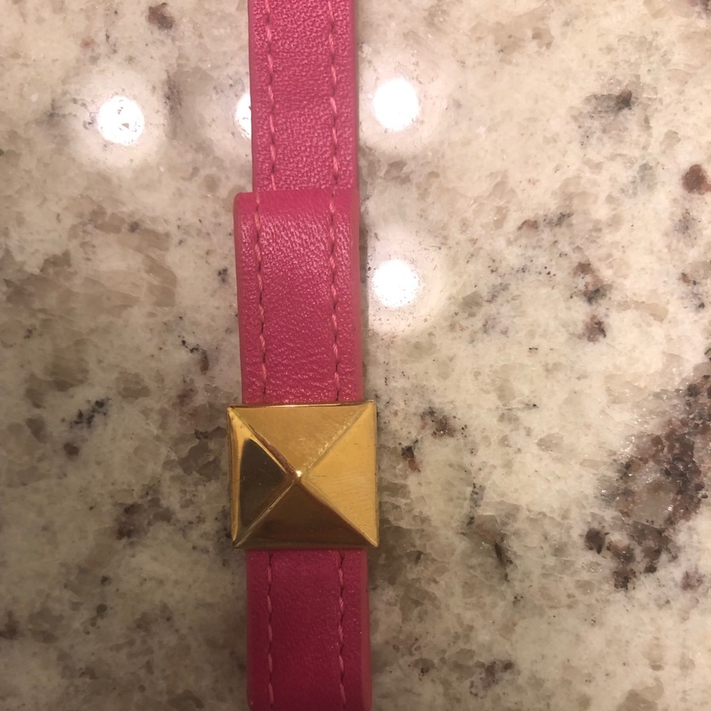 Kate Spade pink locked in leather bracelet